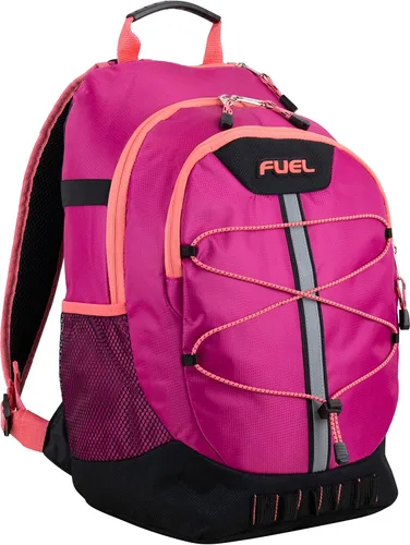 Vista 9 de FUEL Mochila de senderismo para mujeres y hombres, Terra Sport, viajes, universidad, gimnasio, trabajo con funda para laptop, Bungee, 18 pulgadas