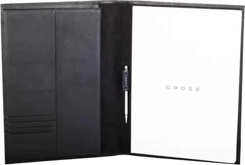 Vista 2 de Cross Carpeta de nailon y cuero genuino para portafolio, organizador de documentos tamaño A4 y tarjetero de presentación/soporte para bolígrafo