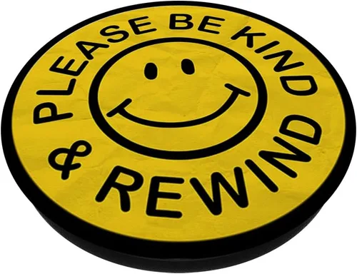 Vista 2 de Be Kind Rewind Apparel Retro Nostalgia Sticker 80s 90s PopSockets Grip and Stand para teléfonos y tabletas, Negro