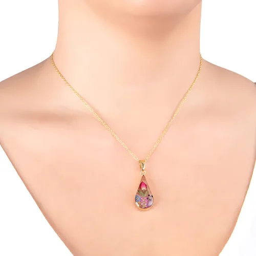 Vista 9 de Amazon Essentials Collar con colgante de flor prensada de plata de ley y oro sobre plata esterlina (anteriormente colección Amazon)