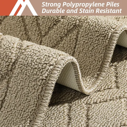 Vista 3 de COSY HOMEER Tapete de cocina antideslizantes, absorbentes para el piso, alfombra de cocina lavable, tapete de pie para fregadero, alfombra de Beige