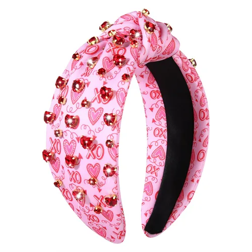 Vista 24 de mokkia Diademas de corazón para el día de San Valentín para mujer, accesorios para el día de San Valentín, diadema anudada con corazón con cuentas