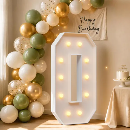 Vista 8 de imprsv Número de marquesina de 4 pies, números de mosaico para globos, marco de globos de mosaico, globo número 0 para decoración de cumpleaños 30