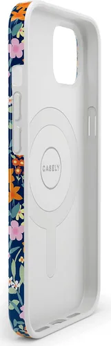 Vista 9 de Carcasa Casely para iPhone 13 Full Bloom Floral azul marino Compatible con MagSafe Diseño ultra delgado clásico Floración completa Floral