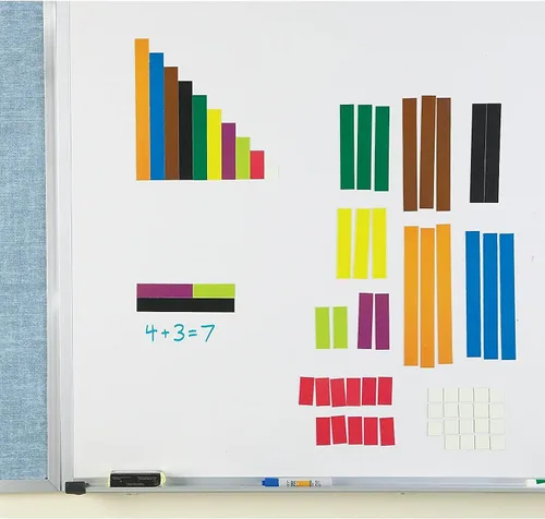 Vista 2 de Learning Resources Varillas magnéticas Cuisenaire, conceptos de partida temprana, suministros escolares, multicolor, 64 piezas