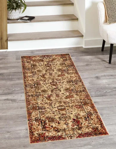 Vista 15 de Unique Loom Saturn Collection - Alfombra rectangular de iones (2 pies 2 pulgadas x 3 pies 1 pulgada, color beige crema/negro)