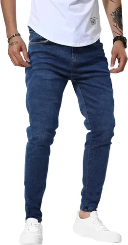 Vista 3 de Woenzaia Jeans para Hombre Slim Fit Skinny Denim Elásticos Cónicos