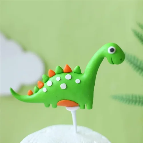 Vista 3 de 8 piezas de decoración de pastel de dinosaurio para cupcakes, decoración de pastel de dinosaurio para suministros de fiesta de cumpleaños, adornos