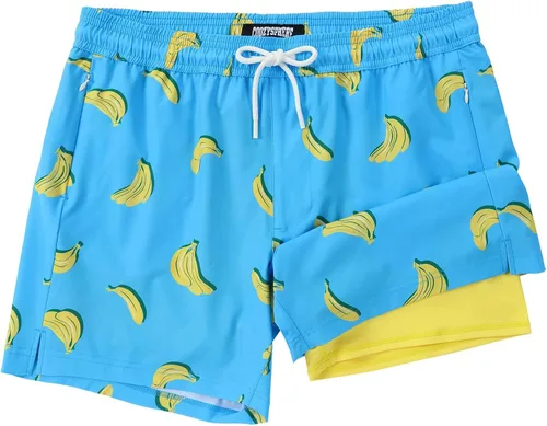 Vista 39 de Mens Swim Trunks with Compression Liner 5 Inch Inseam Swimming Trunks Shorts for Men