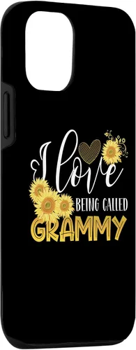 Vista 3 de Funda para iPhone 15 con texto en inglés "I Love Being Called Grammy Sunflower Lover Family Party Case