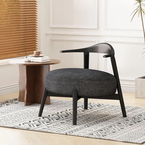 Vista 11 de Christopher Knight Home Ipomoea - Silla decorativa de respaldo bajo, silla de sala de estar, silla cómoda para dormitorio, silla auxiliar de madera