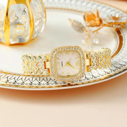 Vista 6 de ADSBIAOYE Reloj cuadrado de diamante vintage de lujo de moda reloj digital de cuarzo para mujer