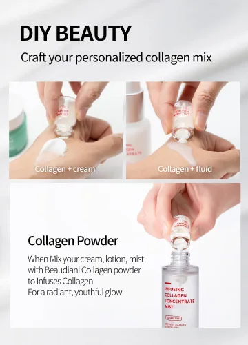 Vista 4 de BEAUDIANI Infusión de colágeno en polvo (0.05 oz), colágeno en polvo para el cuidado de la piel de la cara, antiarrugas con colágeno, belleza