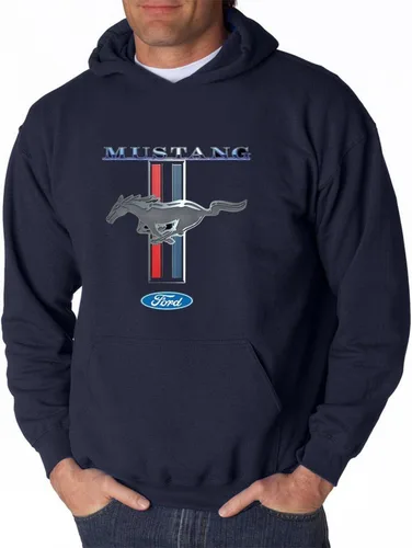 Vista 5 de Lucky Ride Mustang Logo Ford Symbol - Sudadera con capucha para hombre Negro
