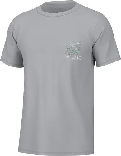 Vista 63 de HUK Mens Fishing Graphic Tee, Performance Short Sleeve, Quick-Dry Bass Bones - Búho nocturno