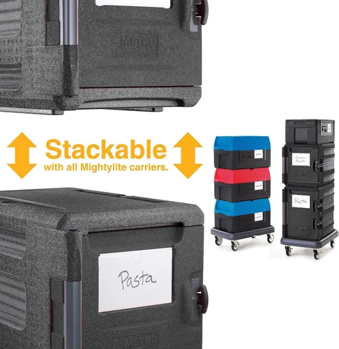 Vista 5 de METRO Mightylite ML300-BL - Transportador aislado de carga frontal, capacidad de 4 bandejas (negro)