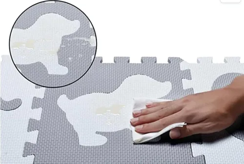 Vista 9 de Alfombra de juego grande para bebé con valla, 36 piezas de 12 x 12. Tapete de juego suave y no tóxico para niños pequeños, rompecabezas de juego