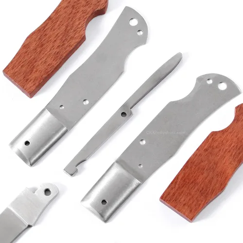 Vista 3 de EZSMITH Kit de fabricación de cuchillos – Bobcat Lockback – Serie de cuchillos plegables de bricolaje – (kit de piezas)