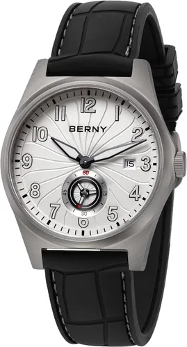 Vista 12 de BERNY Reloj automático de titanio para hombre, relojes de pulsera clásicos para hombre