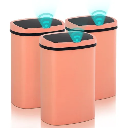 Vista 17 de Basurero de cocina con sensor de movimiento de 13 galones, cubo de basura con sensor automático de 50 L, cubo de basura inteligente con tapa