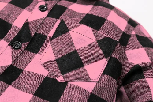 Vista 6 de Cromoncent - Camisa casual de franela a cuadros con botones para hombre