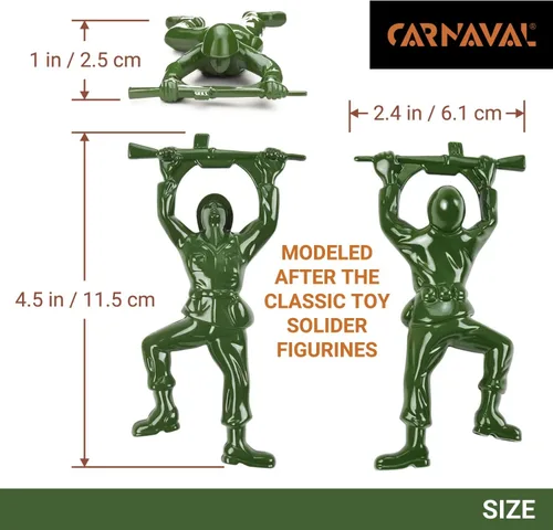 Vista 3 de Carnaval Abrebotellas Green Army Man - Divertido barman compatible, diseño de mini soldado de metal