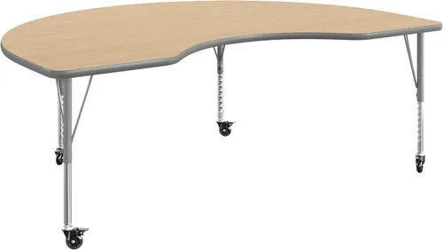 Vista 14 de Flash Furniture 72" x 48" Kidney Activity Table, Light Gray, Casters