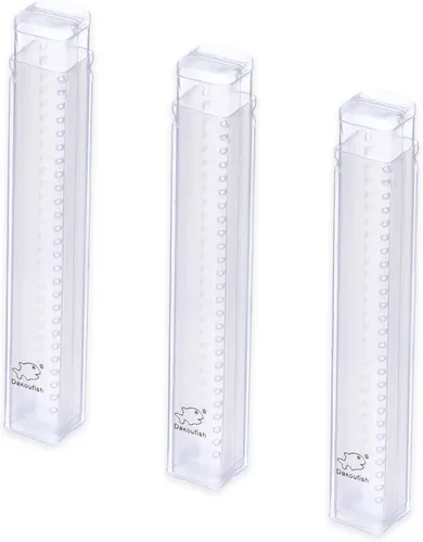 Vista 7 de Dakoufish Estuche de transporte de pajitas de plástico, paquete de 3 cajas plegables reutilizables para popotes rectos de 5 a 8 pulgadas