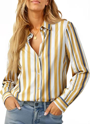Vista 8 de Soft Non-Iron Wrinkle-Free Button Down Shirts for Women Dress Shirts Collared Blouses Formal Business Work Tops
