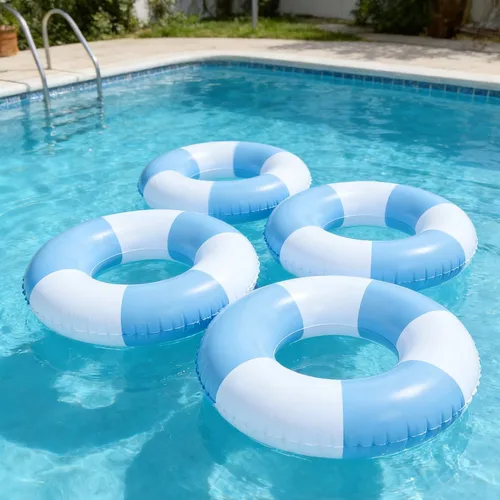 Vista 2 de 4 flotadores inflables para piscina, anillos de natación de 35 pulgadas, tubo interior grande, anillos de natación, tumbona de piscina, flotador