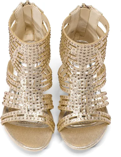 Vista 4 de DREAM PAIRS Sandalias de tacón bajo para niños pequeños y grandes