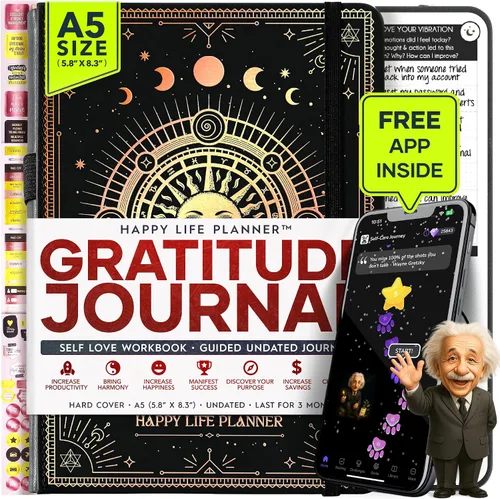 Vista 24 de Agenda de objetivos y para la vida de la ley de atracción, 90 días para crear la vida de tus sueños, diario de gratitud, agenda para el éxito