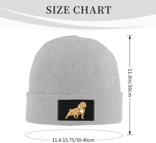 Vista 4 de American Bully - Gorro de punto unisex para invierno, cálido, grueso, suave, elástico, de calavera, color negro