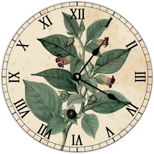 Vista 14 de Reloj de pared retro francés vintage con diseño de bruja y cráneo de bruja, reloj de pared de madera, funciona con pilas, decoración de pared