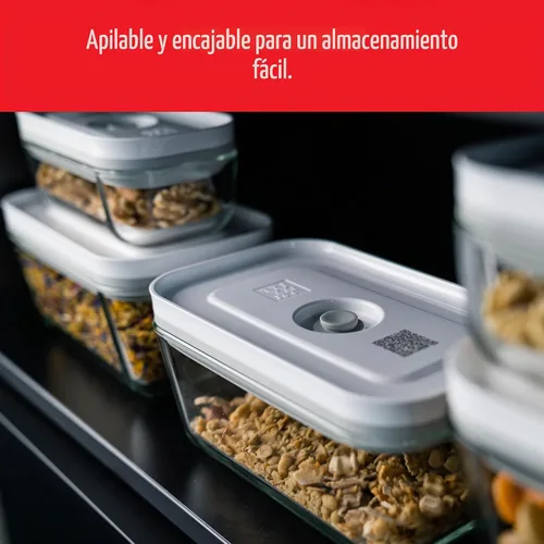 Vista 7 de ZWILLING Fresh & Save - Recipientes de vidrio para almacenamiento de alimentos al vacío, recipientes pequeños y grandes