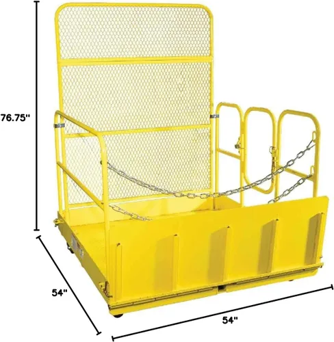 Vista 7 de Titan Attachments - Plataforma de trabajo móvil de carga fácil de 54 pulgadas de ancho para carretillas elevadoras y carretillas elevadoras