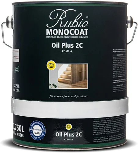 Vista 87 de Rubio Monocoat Tinte y acabado para madera de 650 pies cuadrados - Niebla 5% Oil Plus 2C Aceite de linaza ecológico de secado rápido