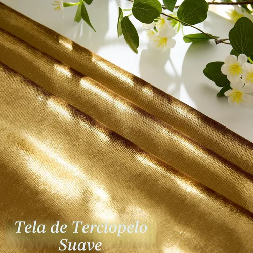 Vista 3 de GIGIZAZA Fundas de almohada decorativas de terciopelo dorado 20x20 para sofá cama, juego de 2 fundas de almohada suaves Almohadas para sofá, tela