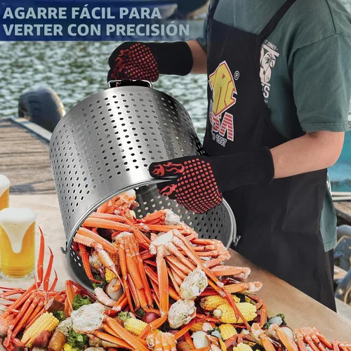 Vista 6 de ARC 64QT - Olla de acero inoxidable para caldera de mariscos de cangrejo