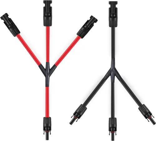 Vista 11 de Conectores solares en Y, adaptador paralelo de cable de 10AWG para panel solar (Rojo y Negro)