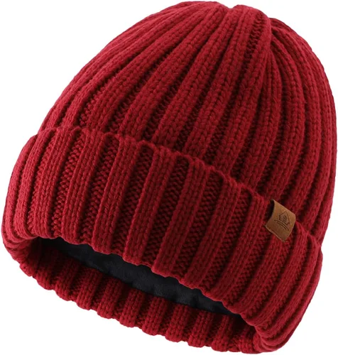 Vista 11 de Home Prefer Gorro de invierno para hombre, con forro polar de lana, gorro de punto cálido Verde militar