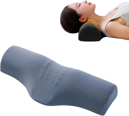 Vista 10 de Almohada cervical para aliviar el dolor de cuello, almohada de espuma viscoelástica para apoyo de refuerzo y relajación de hombros, dispositivos