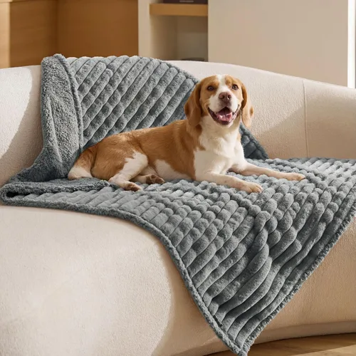 Vista 22 de Bedsure ComfyFleece® - Mantas impermeables para perros pequeños Crema
