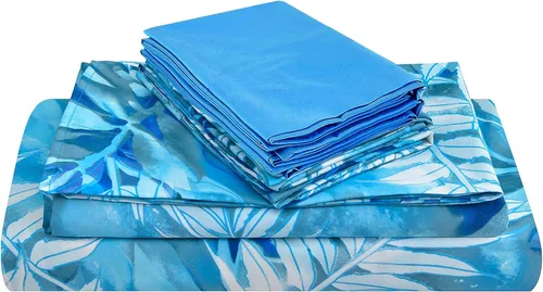 Vista 14 de JSD - Juego de sábanas de 6 piezas con estampado floral de cachemira negra y bolsillo profundo Juego de fundas de almohada de microfibra