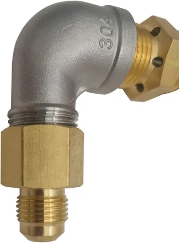 Vista 2 de MENSI Válvula pulverizadora de boquilla mezcladora de aire de 1/2 pulgada para fogata de gas propano en acero inoxidable, latón