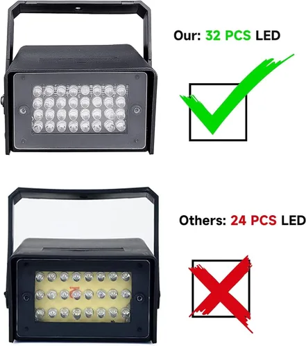 Vista 3 de Paquete de 2 luces estroboscópicas de discoteca para fiesta, 32 mini luces LED estroboscópicas para fiestas, luces estroboscópicas enchufables