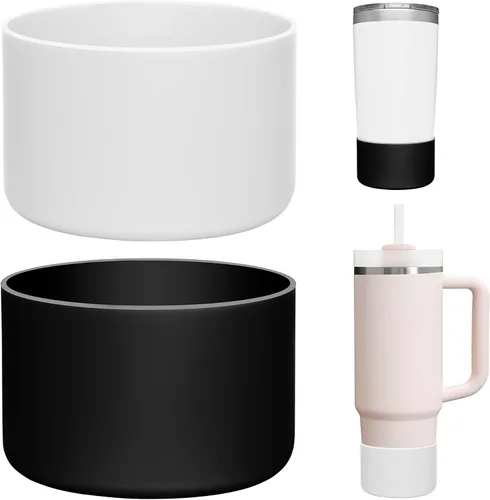 Vista 8 de 2 Pcs Silicone Boot Protector for YETI Rambler 20/30oz, 10oz Tumbler Silicone Sleeve for Stanley Quencher 14/20/30oz , Anti-Slip, Anti-Scratches