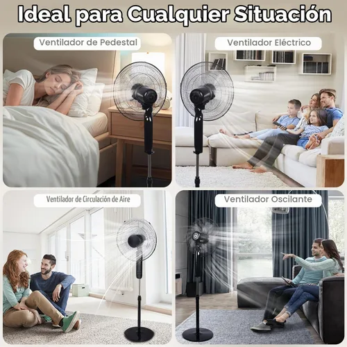 Vista 7 de Aottop Ventilador de pedestal de 16" con pantalla táctil y termómetro LED