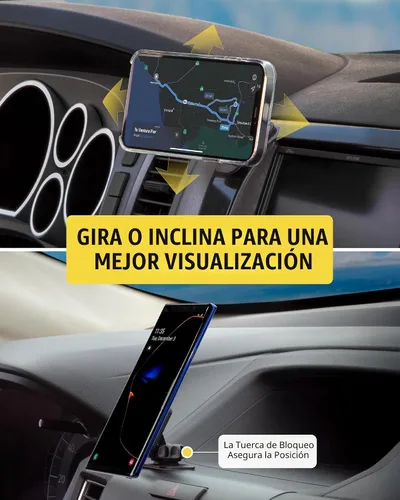 Vista 5 de Scosche MAGDM2 MagicMount - Soporte magnético de teléfono para salpicadero, cabezal magnético ajustable de 360°, soporte universal para teléfono