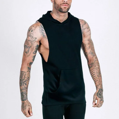 Vista 4 de nine bull Camiseta sin mangas con capucha para hombre, sin mangas, para gimnasio, fisicoculturismo, musculosidad, sin mangas